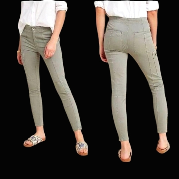 ANTHROPOLOGIE Skinny Utility Cargo Zippered Pants - Picture 1 of 14